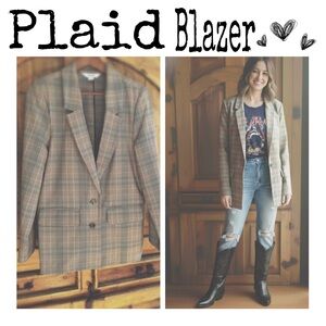 Blazer Single Breasted Plaid